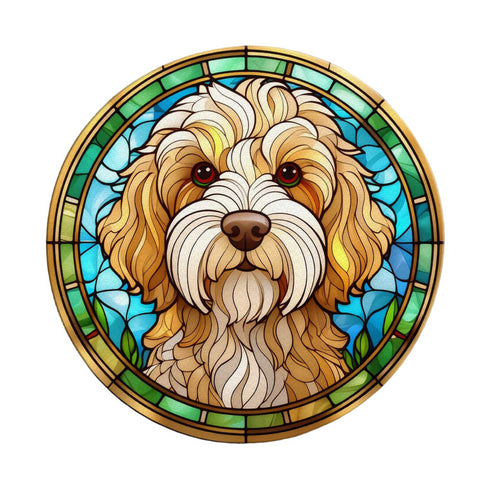 Cockapoo Apricot Glass Suncatcher Worktop Saver